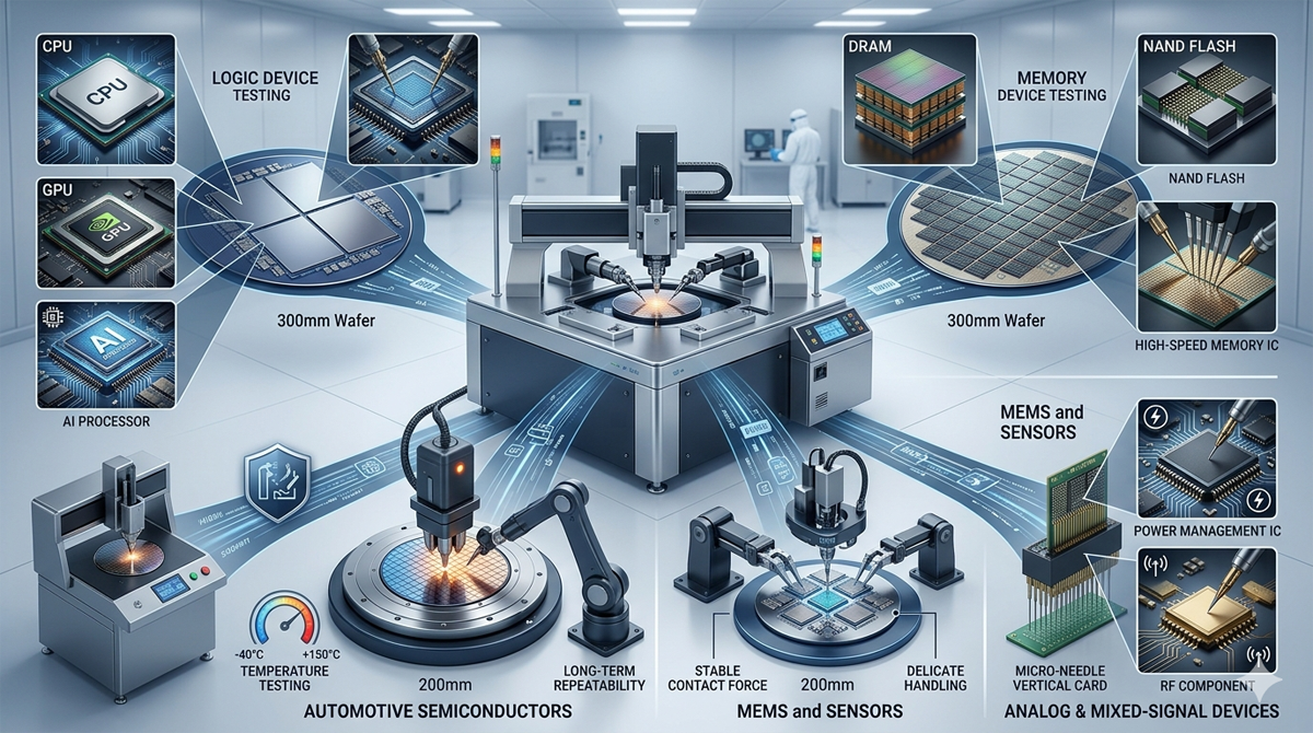 Applications of 200 mm & 300 mm Wafer Probing Systems
