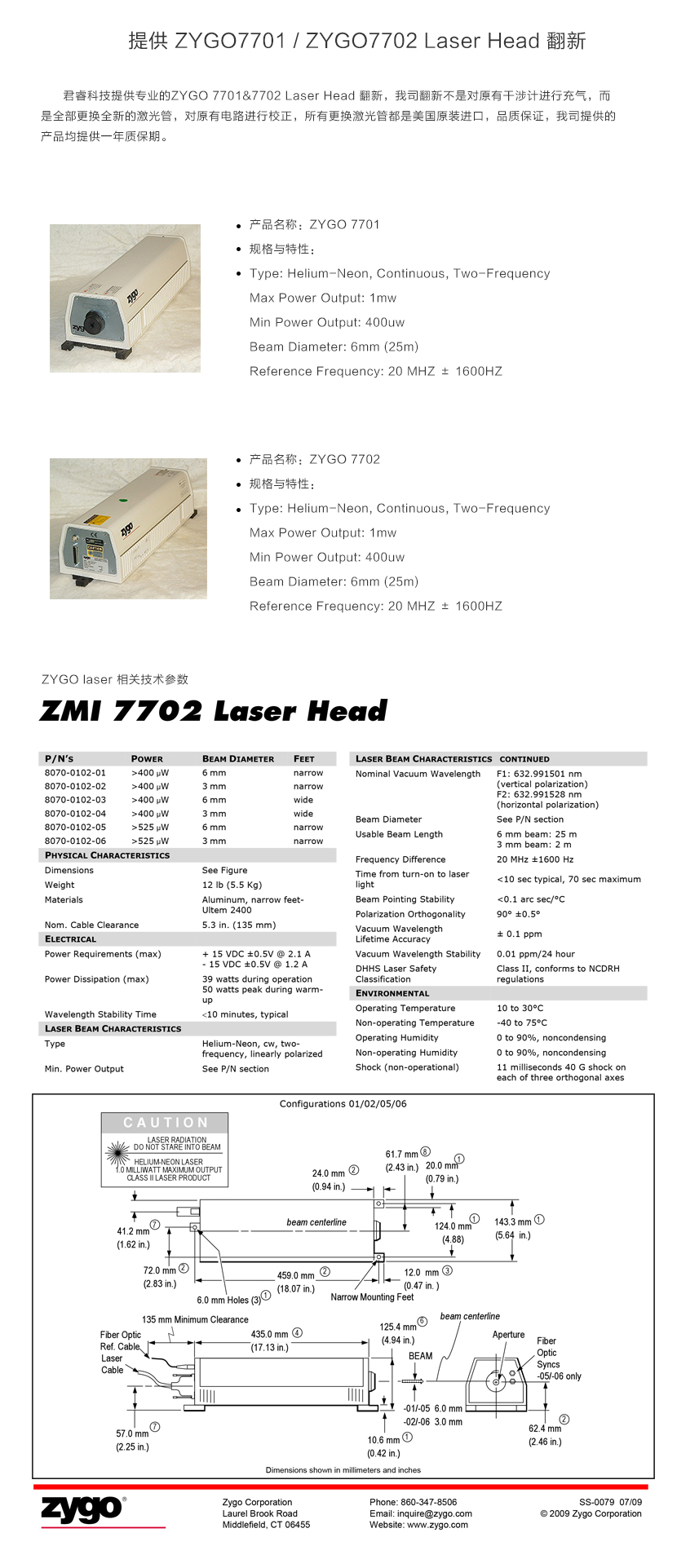 ZYGO-7701-7702-翻新